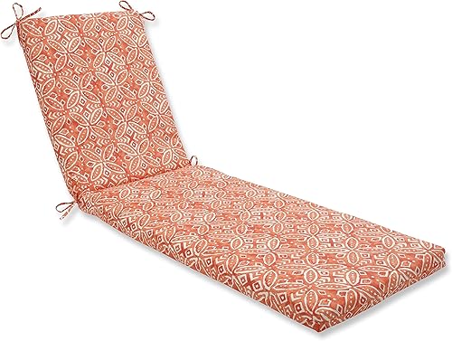 Pillow Perfect Cojín para tumbona Merida Pimento para exteriores e interiores, 80 x 23 pulgadas, naranja