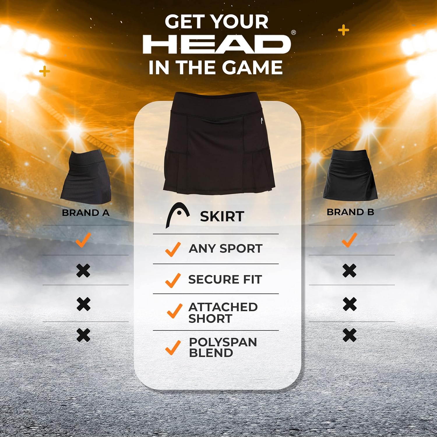 HEAD Women's Athletic Tennis Skort - Performance Training & Running Skirt - Image 5