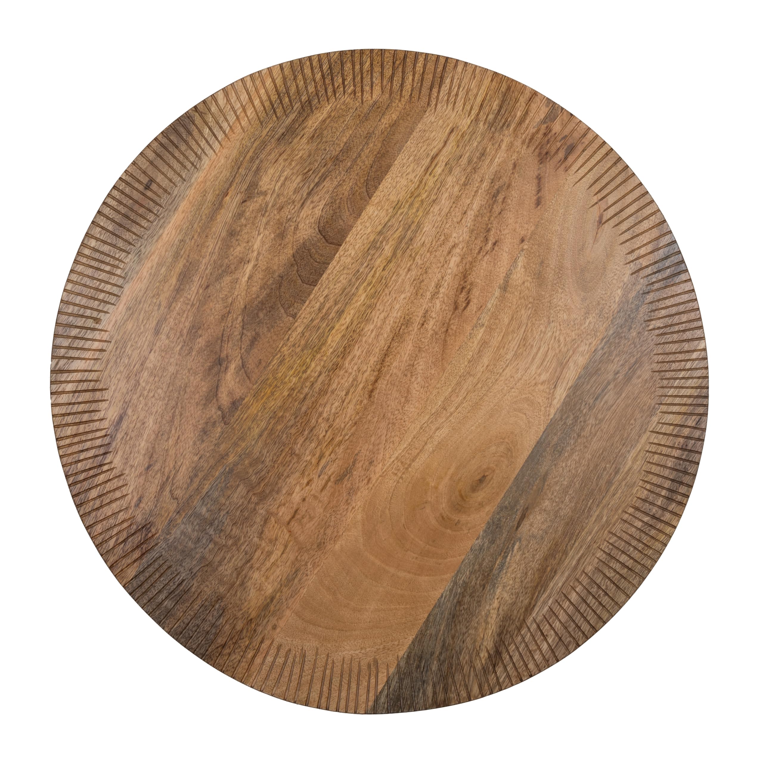 Jamie Oliver Big Love - Tagliere tuttofare, in legno di mango certificato FSC, tavola in legno con forma rotonda e bordo inciso, per servire pentole in legno, lavare solo a mano, 48 x 48 x 2 cm