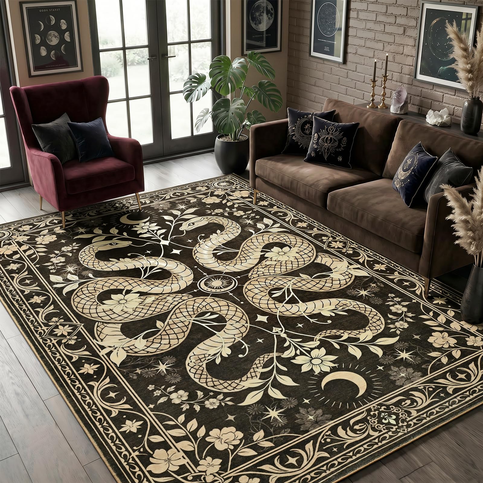 Amazon.com: YJ.GWL 6x9 Washable Snake Rug for Living Room, Gothic