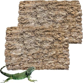 Hamiledyi 2PCS Natural Cork Terrarium Background 15.7x11.8in - Large Bark Backdrop Climbing Mat for Lizard Chameleon Turtle Bearded Dragon