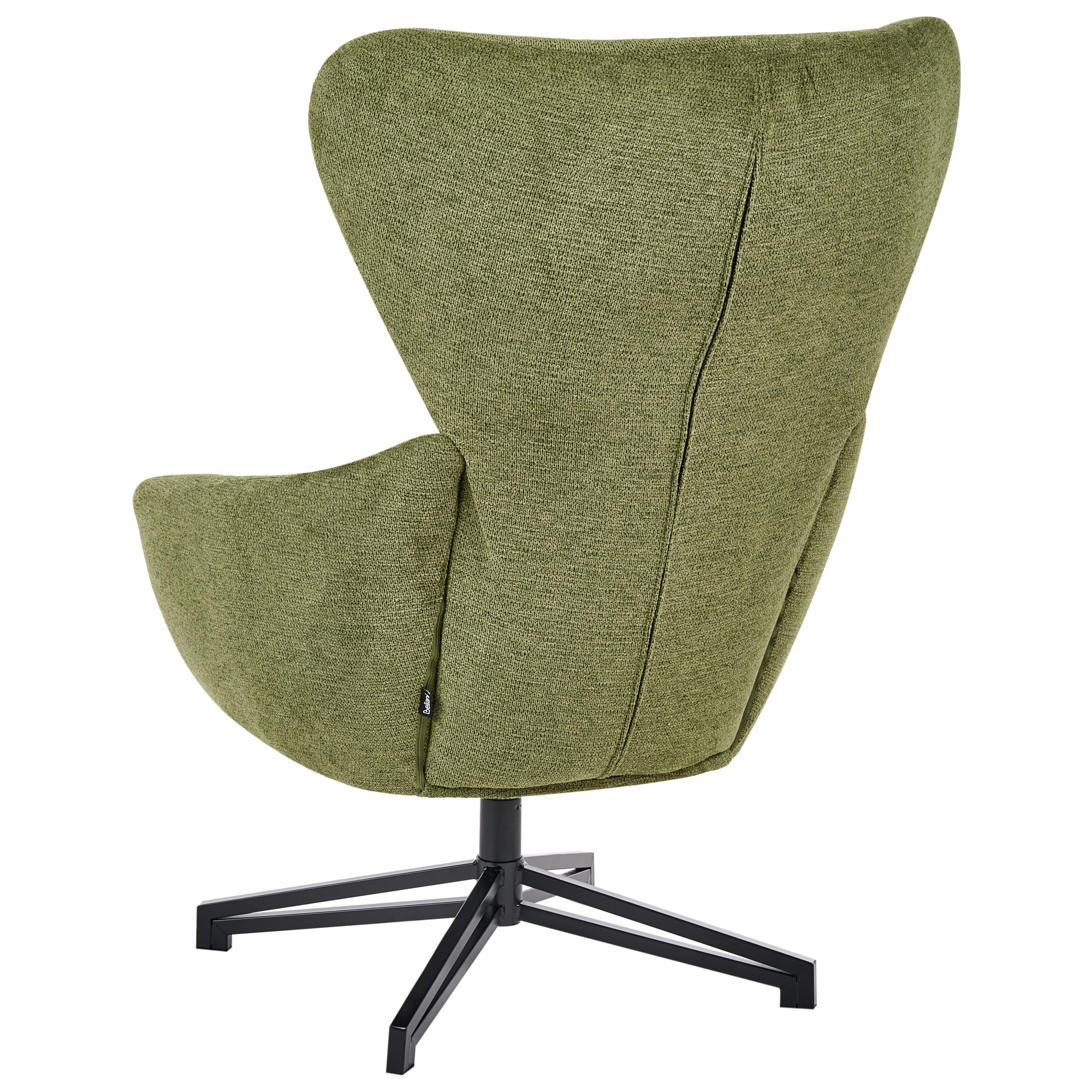 Beliani Sillón Moderno de Mediados de Siglo sillón orejero con Respaldo Alto Giratorio Verde Dalen