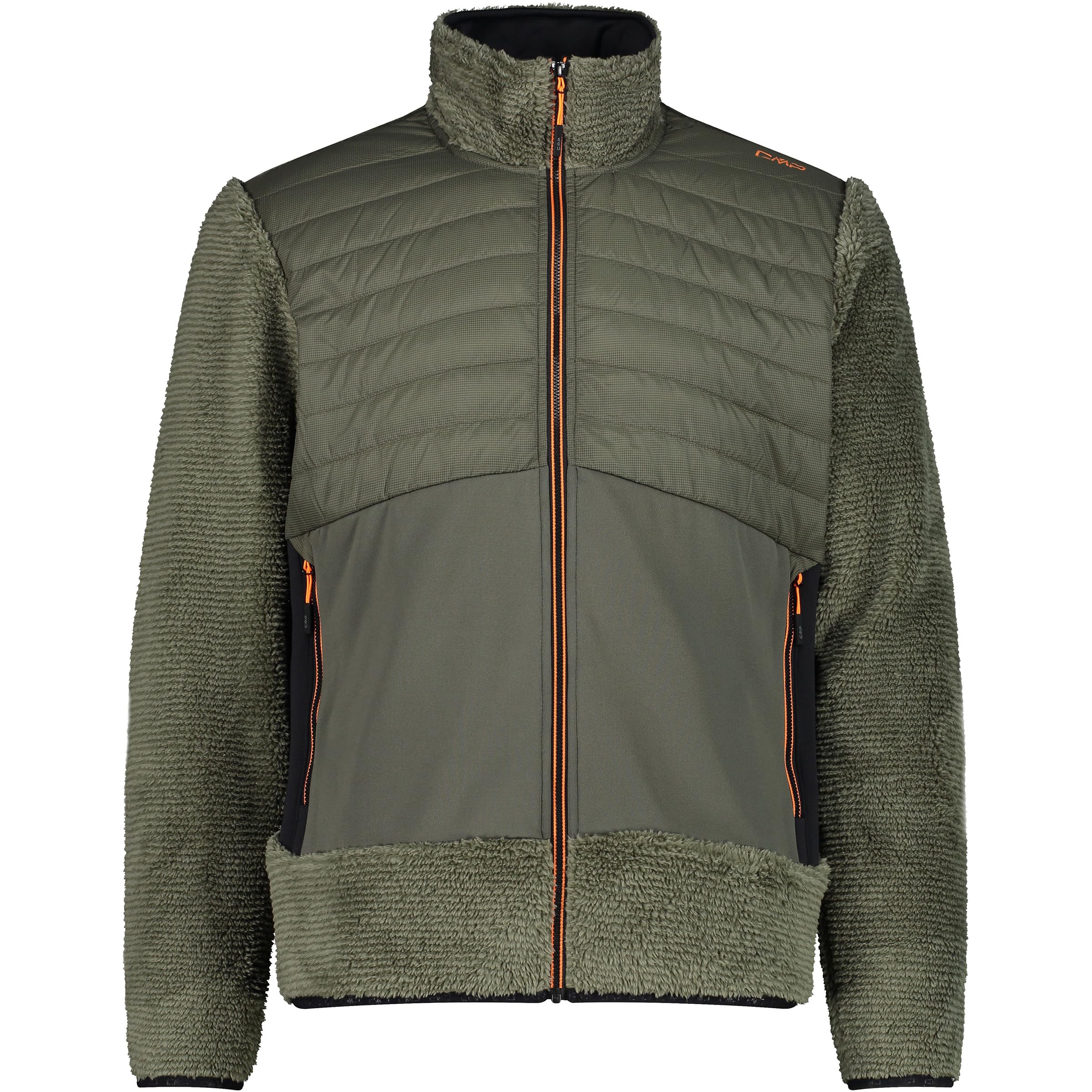 CMP Men's Giacca Da Uomo Ibrida in Pile Highloft Hybrid Fleece Jacket, Olives, 50