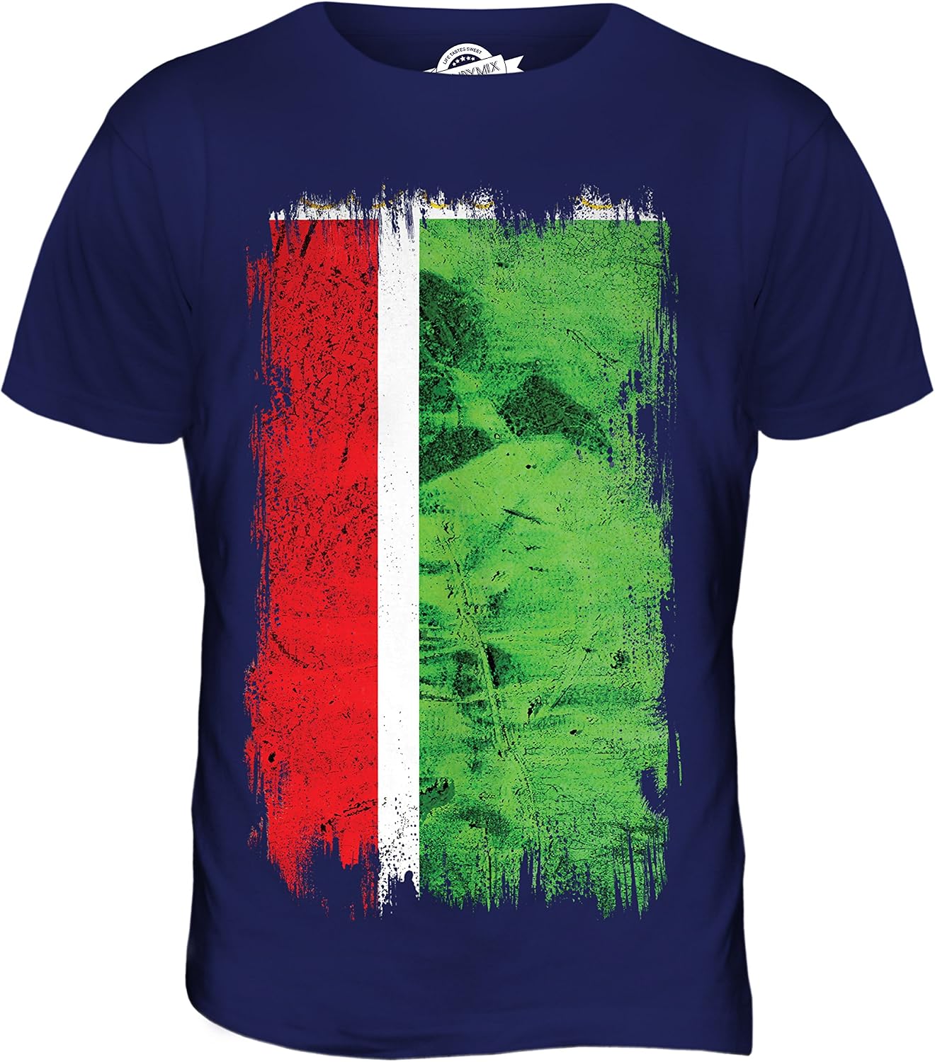 Candymix Maglietta Uomo Bandiera Della Dominica - Stile Grunge - 100% Cotone - 3