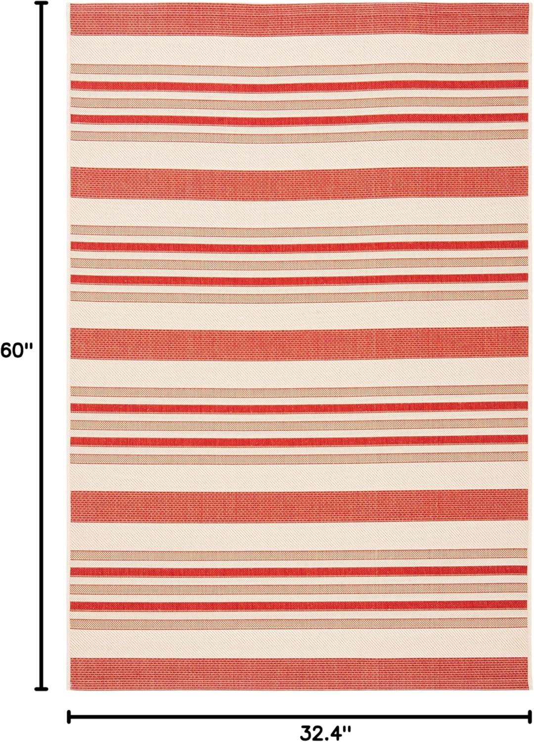 SAFAVIEH Courtyard Collection 2'7" x 5' Beige / Red CY7062 Indoor/ Outdoor Waterproof Easy Cleaning Patio Backyard Mudroom Area Rug