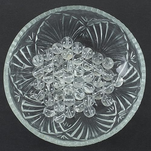 Vista 5 de Cherry Tree Collection Cuentas redondas de cuarzo transparente de 0.315 pulgadas para fabricación de joyas, 1 hebra, 45