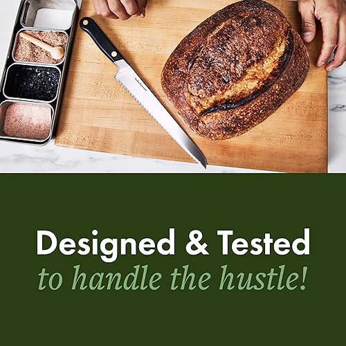 Miniatura 5 de hedley & bennett Cuchillo para pan, cortador de pan con borde dentado de 8.6 pulgadas con acero inoxidable alemán de alto carbono, ultra afilado,