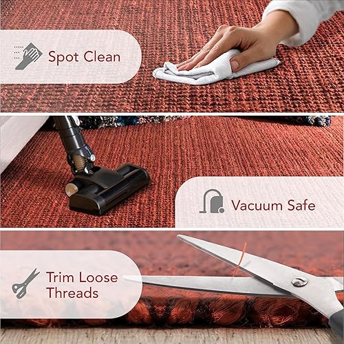 Miniatura 6 de nuLOOM - Alfombra gruesa de yute Daniela Farmhouse, 6 x 9, color terracota