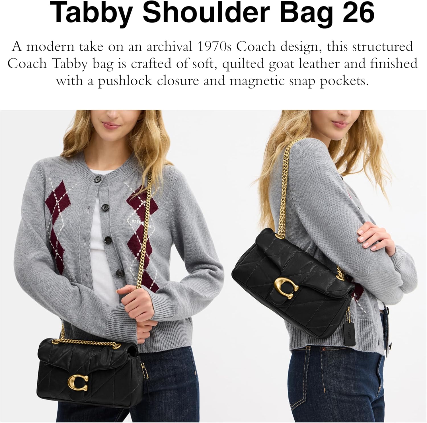 Coach Soft Quilted Tabby Shoulder Bag 26 - Image 2