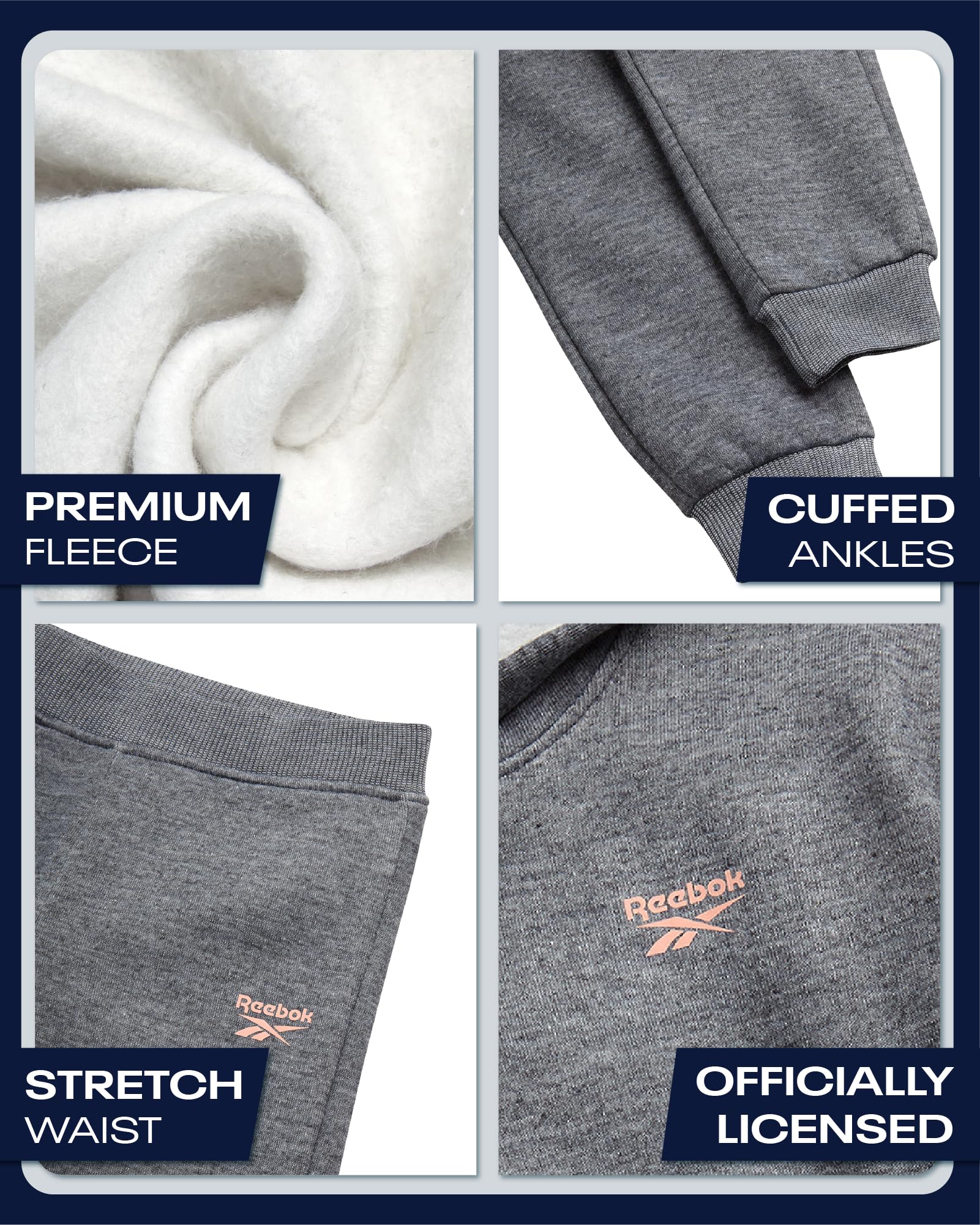 Reebok Set tuta da bambina – 2 pezzi felpa con cappuccio e pantaloni della tuta per ragazze
