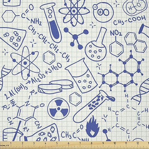 Miniatura 102 de Ambesonne The Yard, tela de mariquitas de The Yard, flores exóticas hibisco hawaiano follaje ilustración botánica flor de primavera, tela