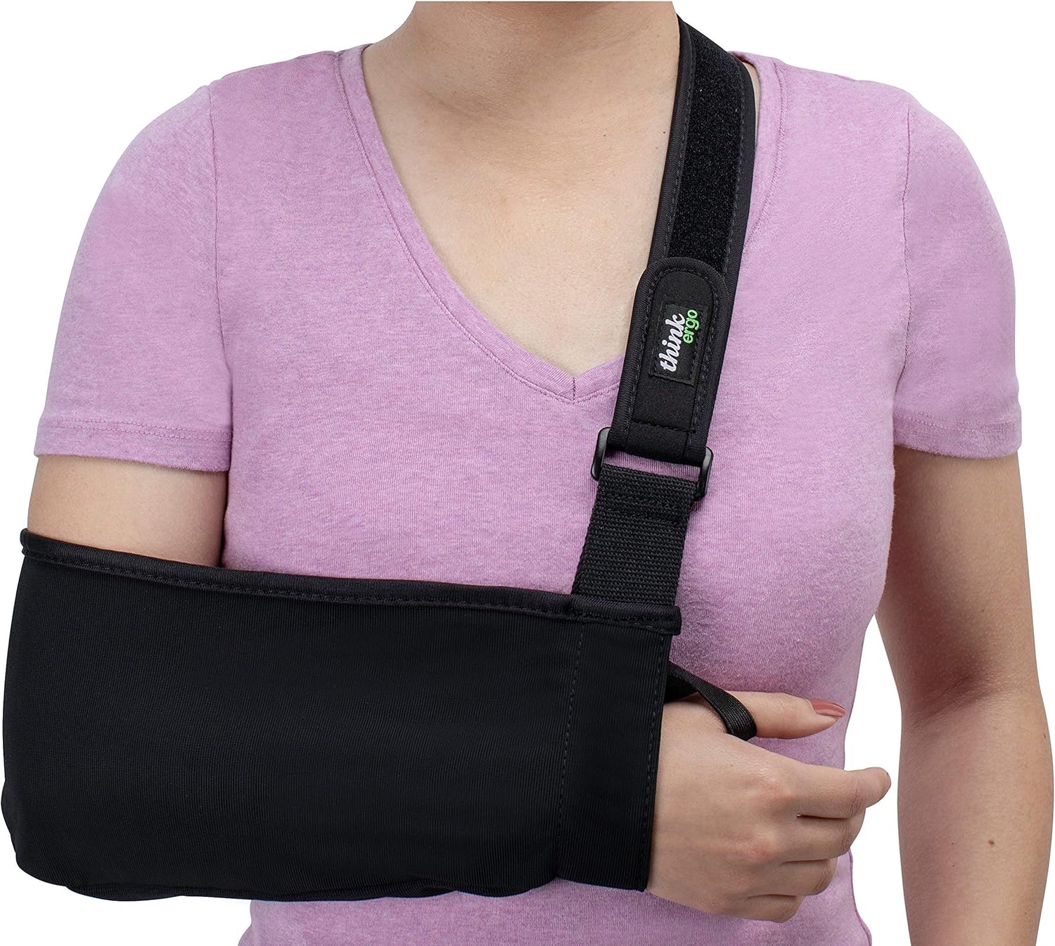 Think Ergo Arm Sling Sport - Lightweight, Breathable, Ergonomically Designed Medical Sling for Broken & Fractured Bones - Adjustable Arm, Shoulder & Rotator Cuff Support (Small/Youth) : Health & Household