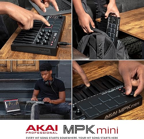 Miniatura 8 de Akai Professional MPK Mini MK3 - Controlador de teclado MIDI USB de 25 teclas con 8 almohadillas de percusión con retroiluminación, 8 perillas