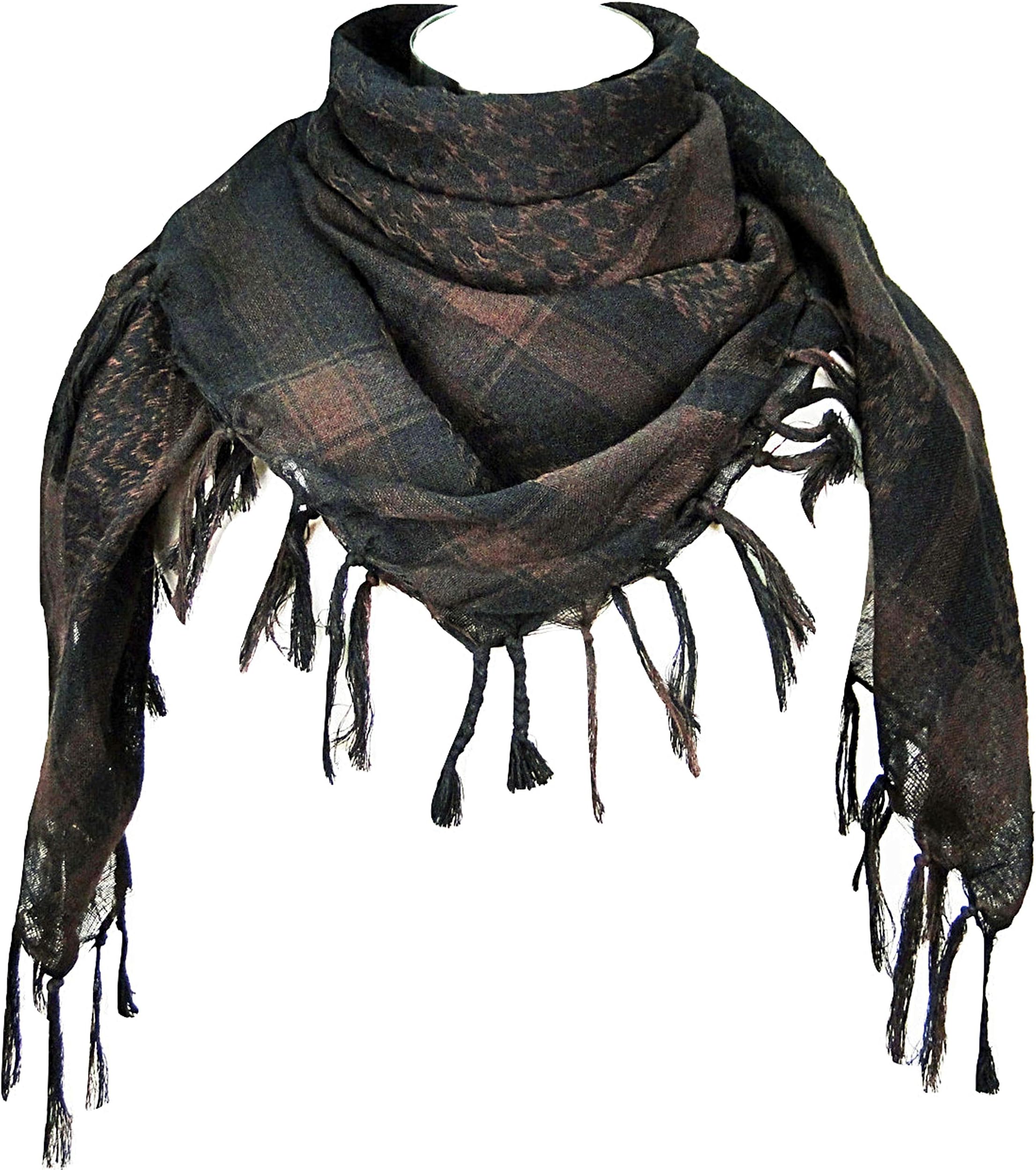 Tapp CollectionsPremium Shemagh Head Neck Scarf - Dark Brown/Black