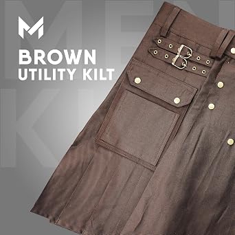 McWilliams Black Deluxe Modern Leather Straps Utility Kilt