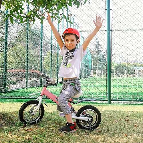 Miniatura 6 de Bicicleta de equilibrio 2 en 1, el doble uso de una bicicleta de equilibrio para niños y bicicleta para niños, 12 14 pulgadas para 2-6 años de edad,