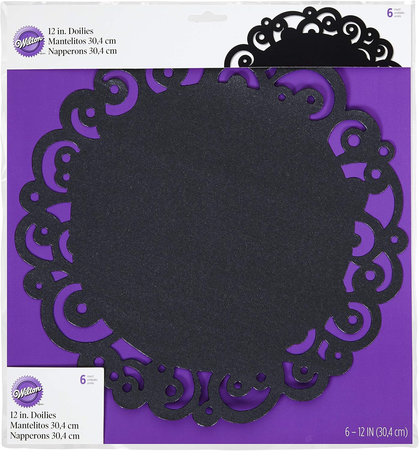 Wilton Black Swirl 12-Inch Cake Doilies, 6 Count