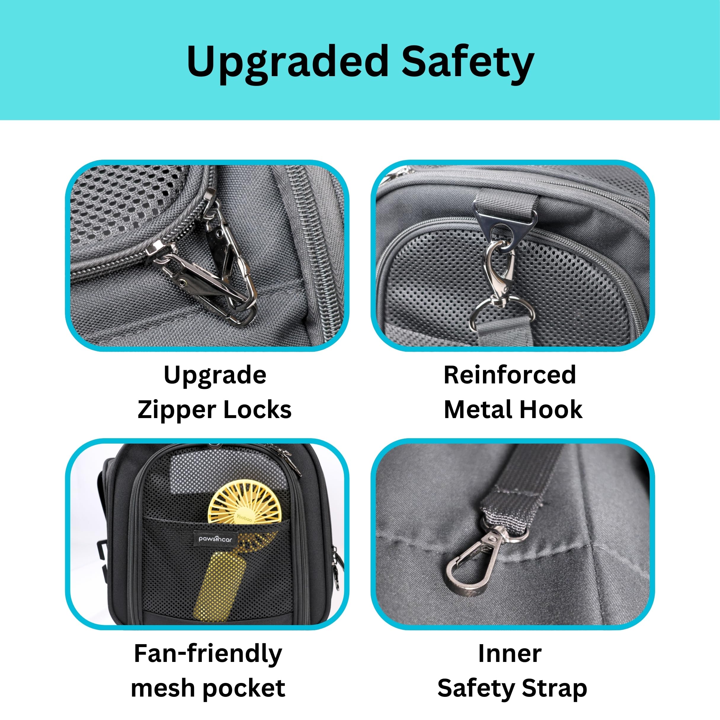 Crash-Tested Dog Car Carrier (Test with FMVSS 213b - 5 Star Safety Rated by CPS) | 2-in-1 Small Pet Car Seat, Expandable Cat Carrier Soft | Lab-Tested Dog Travel Bag for Safe Travel | - image 5