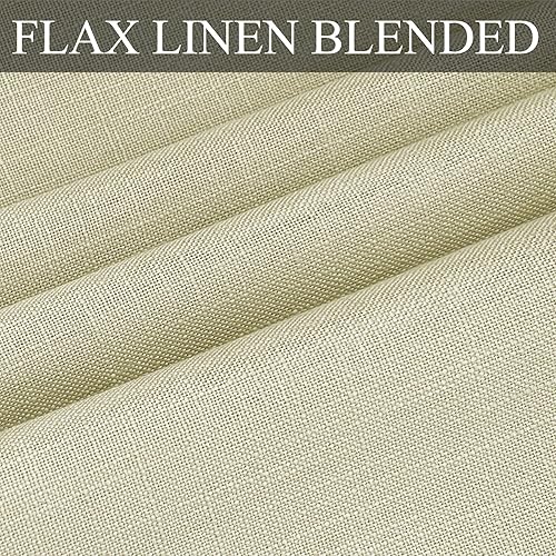 Miniatura 3 de Fcosie Cortinas opacas de 50 pulgadas de ancho x 63 pulgadas de largo, cortinas de lino con forro blanco grisáceo, paneles de cortina con ojales