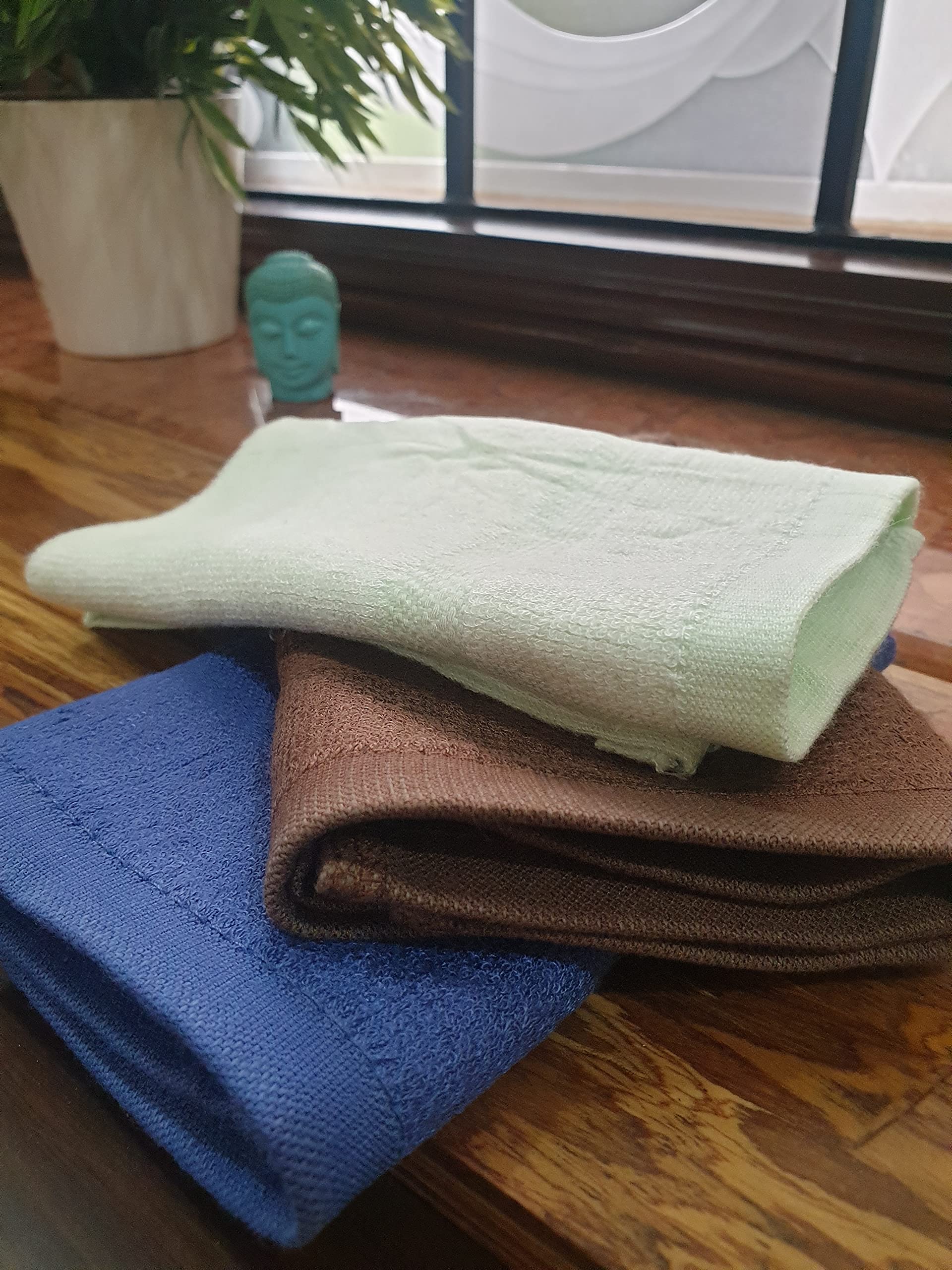 Bamboo Greens Bamboo Fiber Face Napkins Set- 3pc (Light Green)