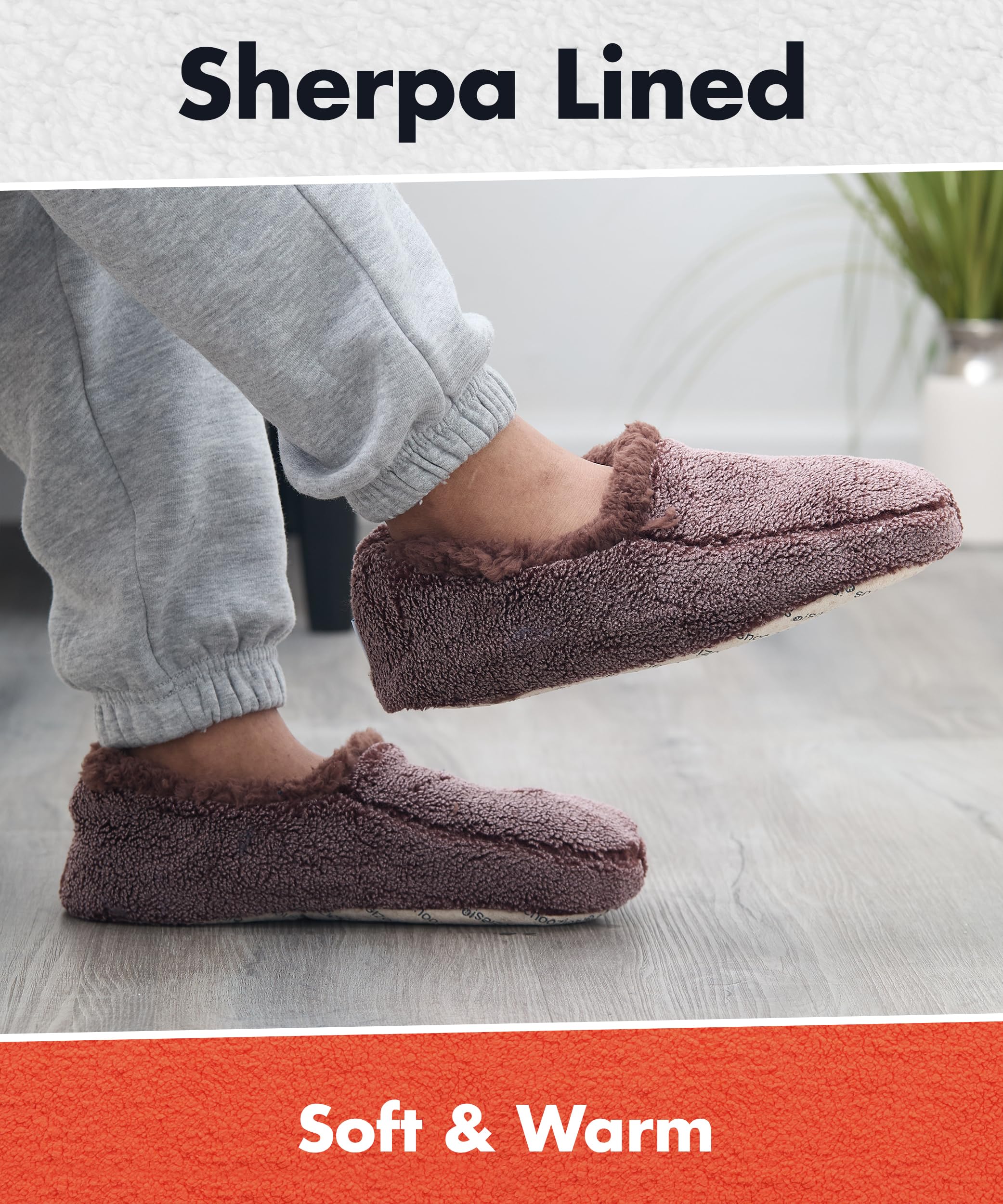 Snoozies Herren Hausschuhe, zweifarbig, mit Fleece gefüttert, bequeme Hausschuhe für Herren, flauschige Socken, weiche Sohle, Schokoladenbraun, Größe M