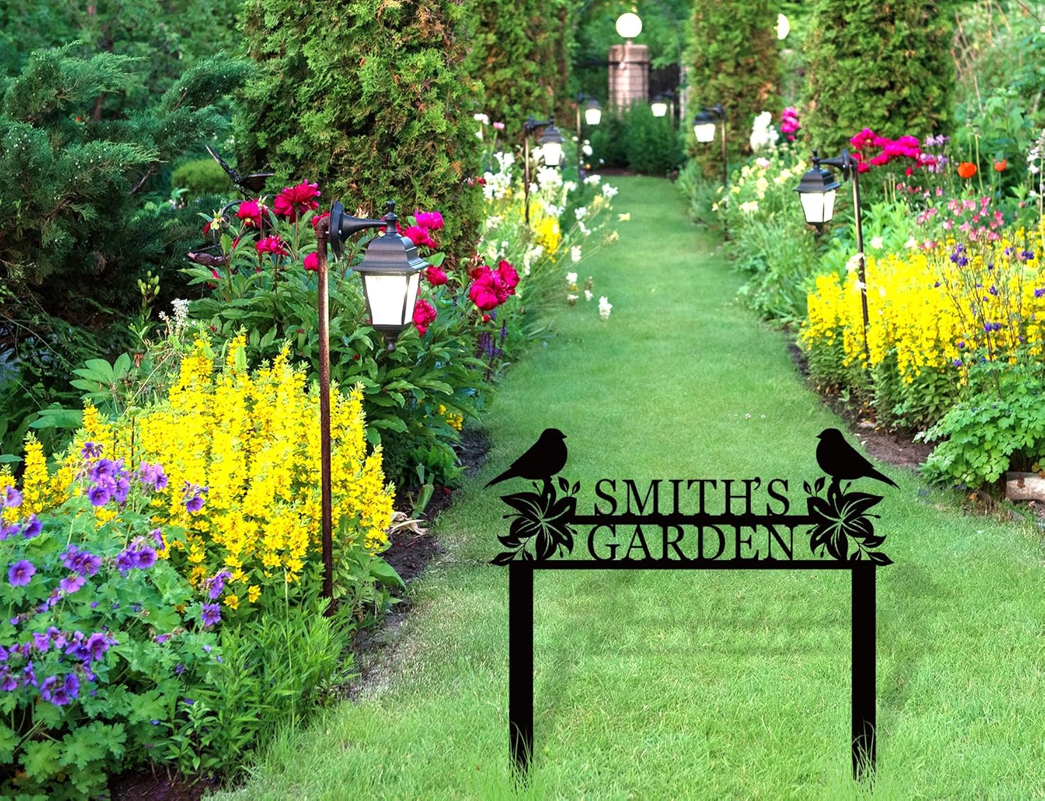 Personalized Garden Stake Metal Signs, Custom Flower Name Sign, Yard Sign with Stakes, Lawn Sign, Flower Plaque, Garden Decor Signs