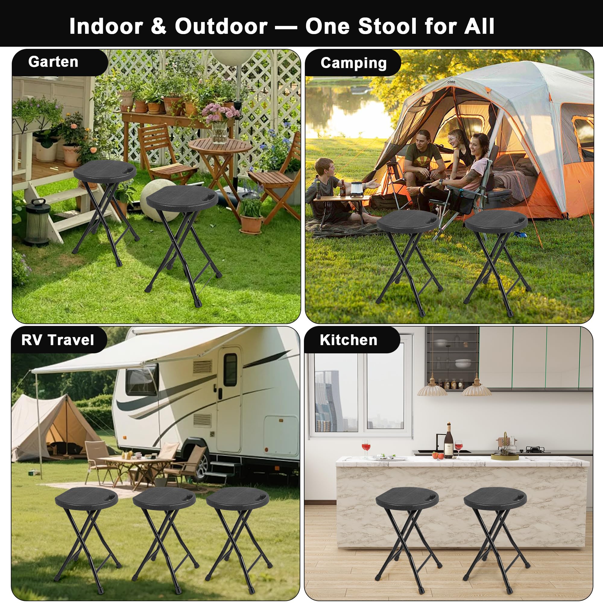 Amazon.com: COOZMENT Folding Stool with Handle, 550 lbs Heavy Duty