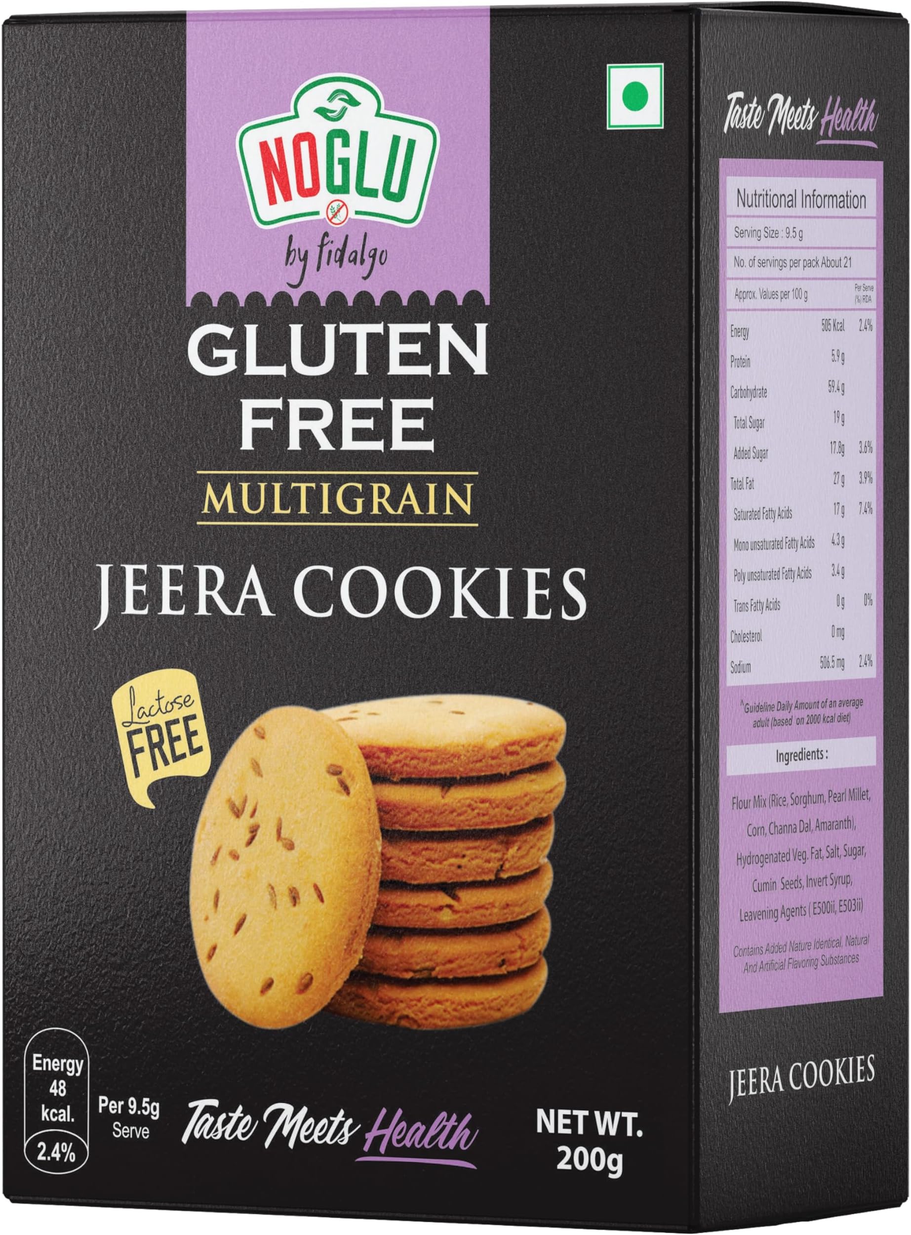 Gluten Free Multigrain Jeera Sea Salt Cookies, 200 gram