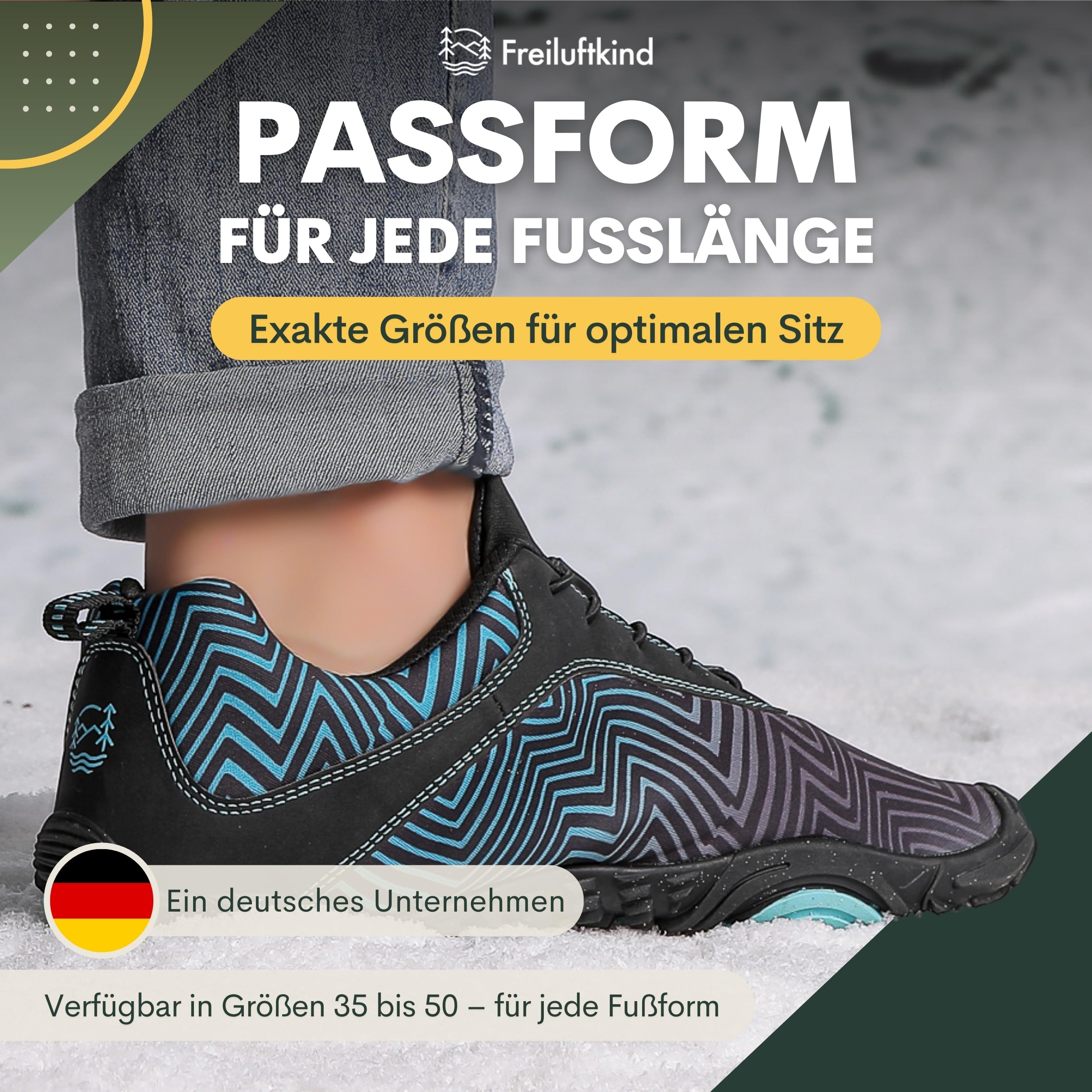 Freiluftkind Das Original – Overland Wasserabweisende & gefütterte Barfußschuhe (/) – Unisex Barfussschuhe Winter