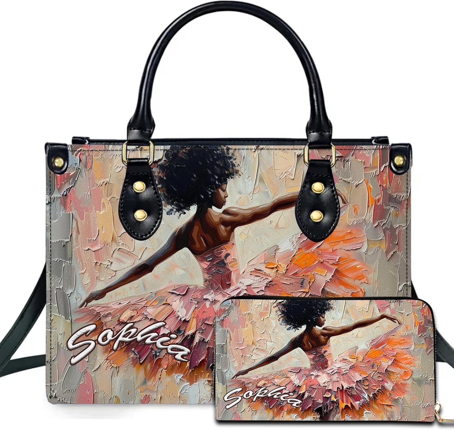 Personalized African American Leather Bag, African Handbag And Purse, Gifts For Black Girl Women, Stylish Gift For Her