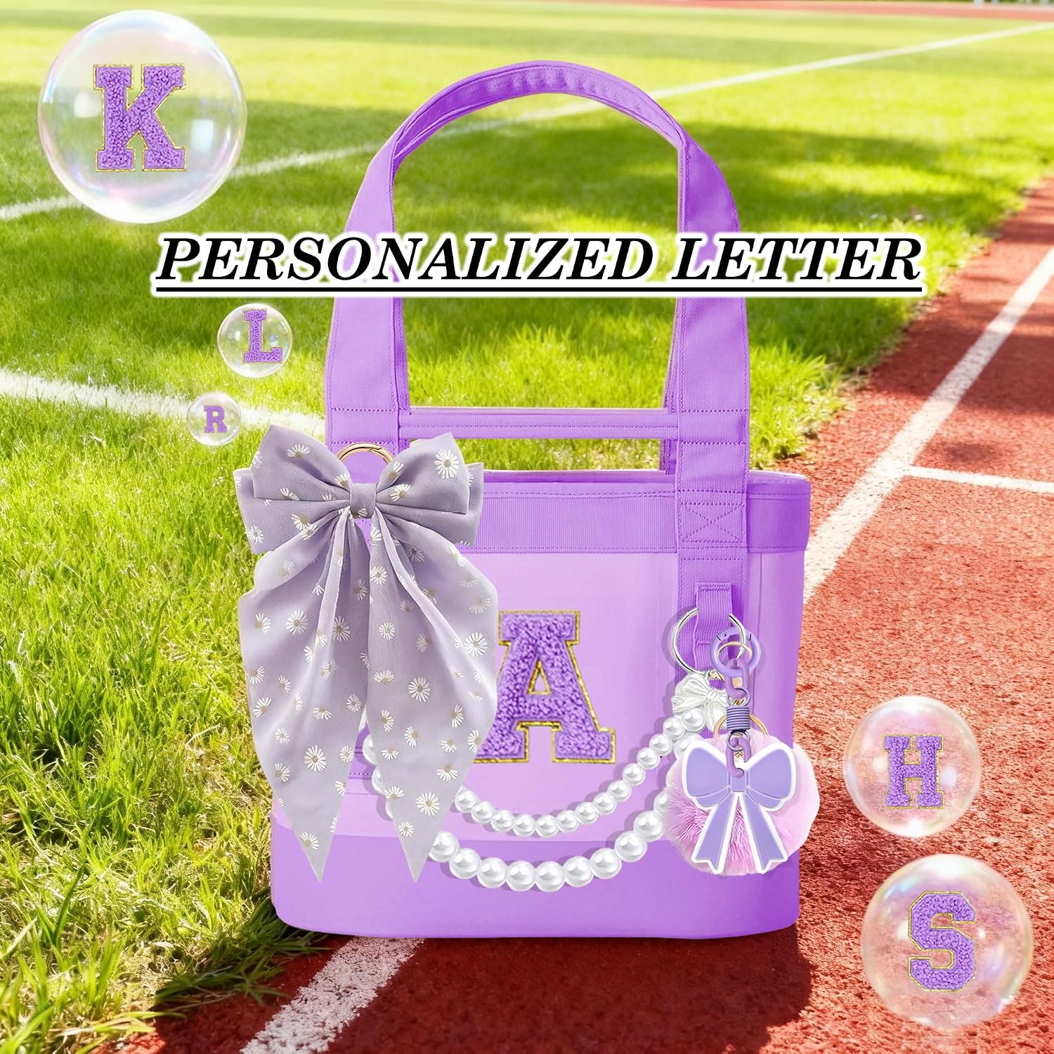 Bag Accessories Set for YETI Camino & Bogg Bags, Pearl Chain Bow Charms image 2