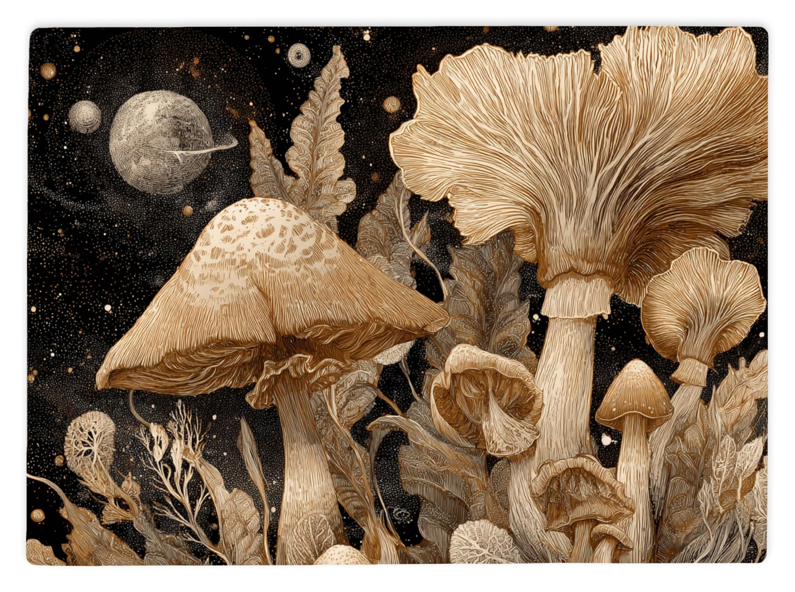 Shopagift Mushroom Celestial World Glass Chopping Board Large Kitchen Worktop Saver 39cm x 28cm