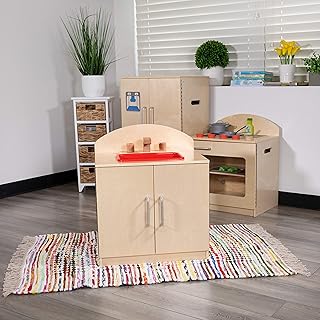 Flash Furniture Hercules Children's Wooden Kitchen Sink for Commercial or Home Use - Safe, Kid Friendly Design