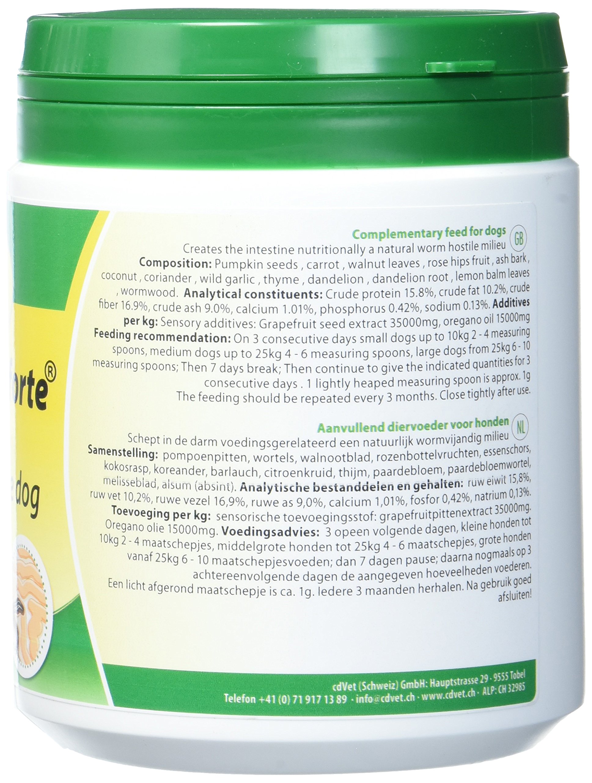 cdVet Ver-o-Vet Forte Chien 300g mélange d'herbes Naturelles pour Soutenir la Population Excessive de vers
