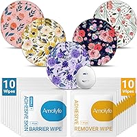 Vista 29 de Dexcom - Parches impermeables G7, estampado floral, paquete de 10 parches Amolyfe Dexcom Stelo Overpatchs, a prueba de golpes con tapa dura