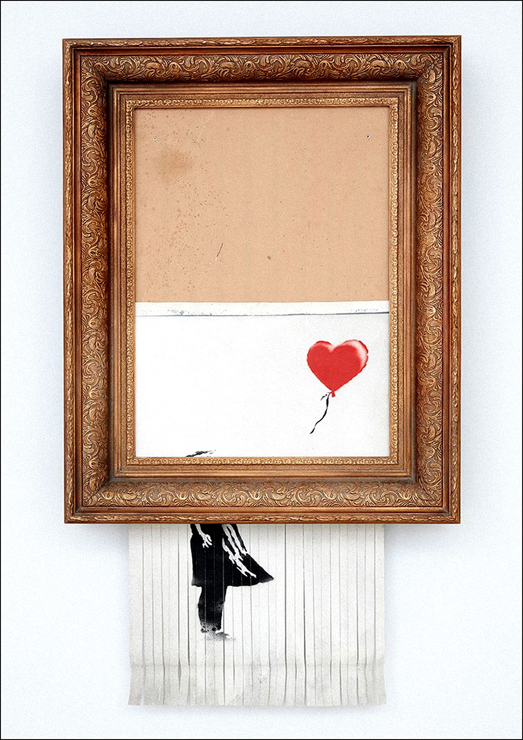 Canvasartshop Girls Unframed - Banksy Shredded Balloon - Premium Wall Art Framed Picture Prints - 3 Colours - 4 Sizes (, A4)