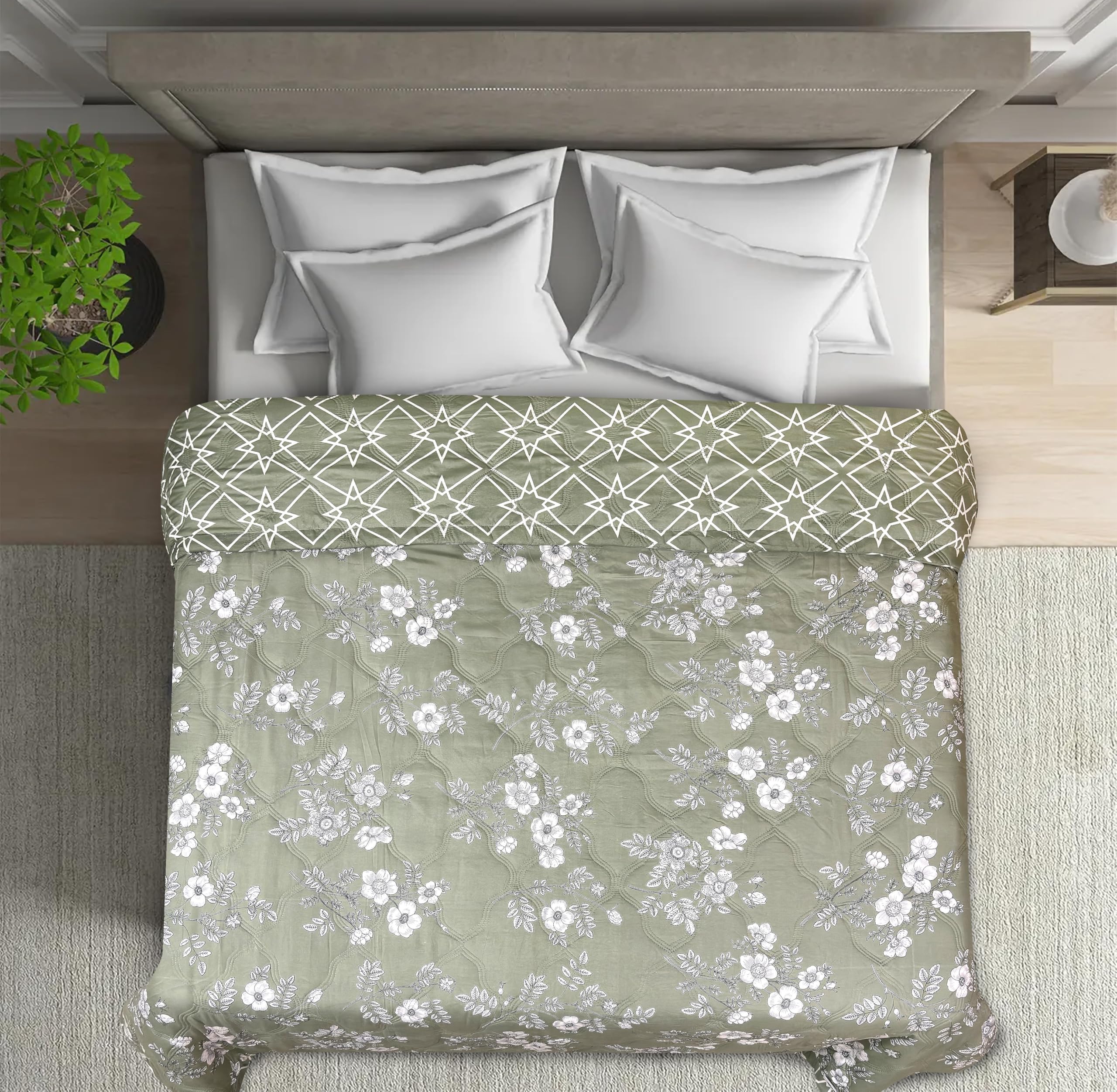 Signature Reversible Double Bed 300 GSM Comforter (Stary Olive, Double Bed) (B0D9MQ1B8J) Amazon Price History, Amazon Price Tracker