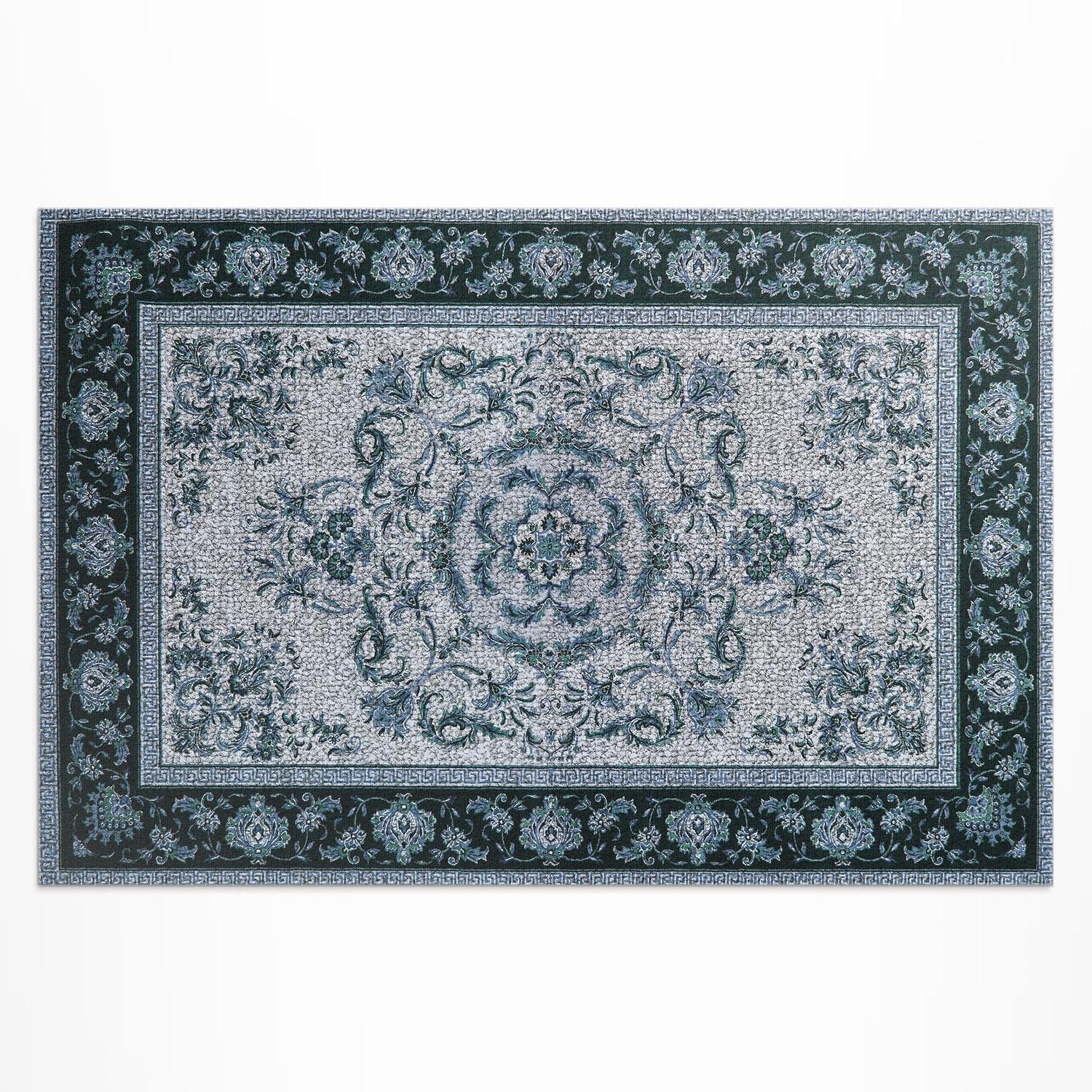 Tapis d'extérieur 120x180 cm rectangle classique en PVC imperméable pour balcon et terrasse