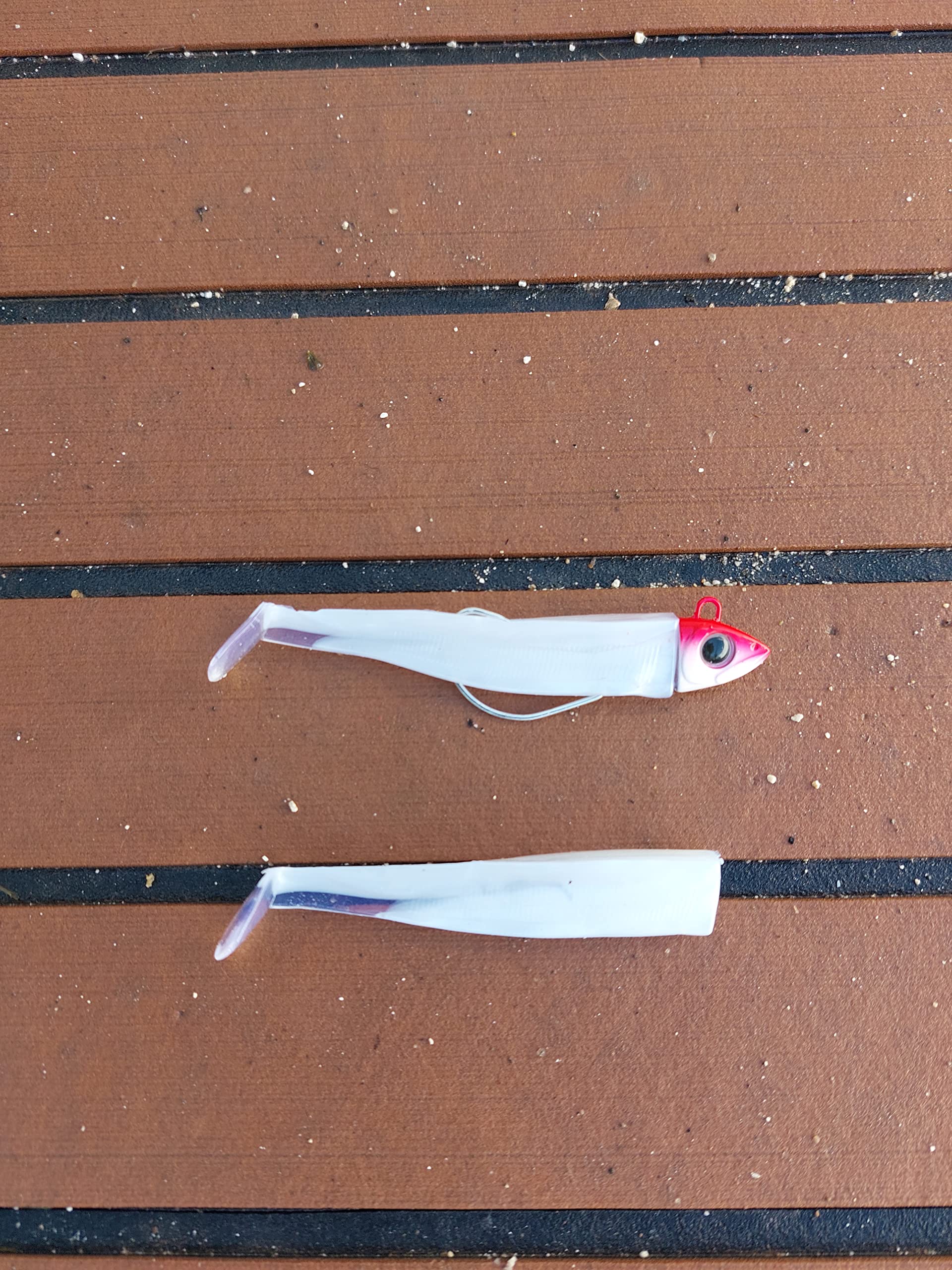 Soft Minnow Combo Black 8,5Cm 12Gr Testa Rossa Shad Pesca Spinning Spigola Esca Artificiale Gomma