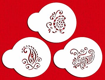 Designer Stencils Silk Paisley Cookie Stencils, Mini, Beige/Semi-Transparent