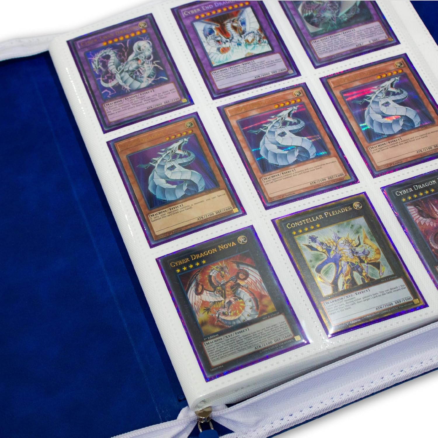 CARDWARE Premium Binder for Collectible and Trading Cards | 9 Pocket Trading Card Album | 360 Side Loading Pocket Binder for Yugioh, Pokemon, Magic: The Gathering and More (Cybernetic Blue)