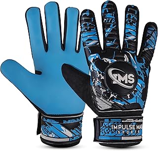Soccer Goalie Gloves, Football Goalkeeper Gloves for Kids Boys Youth Children Goalkeeping with 4mm Latex Finger Spine Protection Super Grip Palm