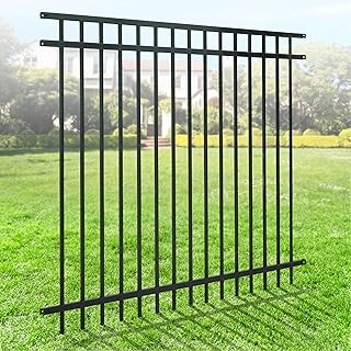 Fencer Wire Heavy Duty Flat Top Fence Barrier Panel, 5FT Height X 6FT Wi...