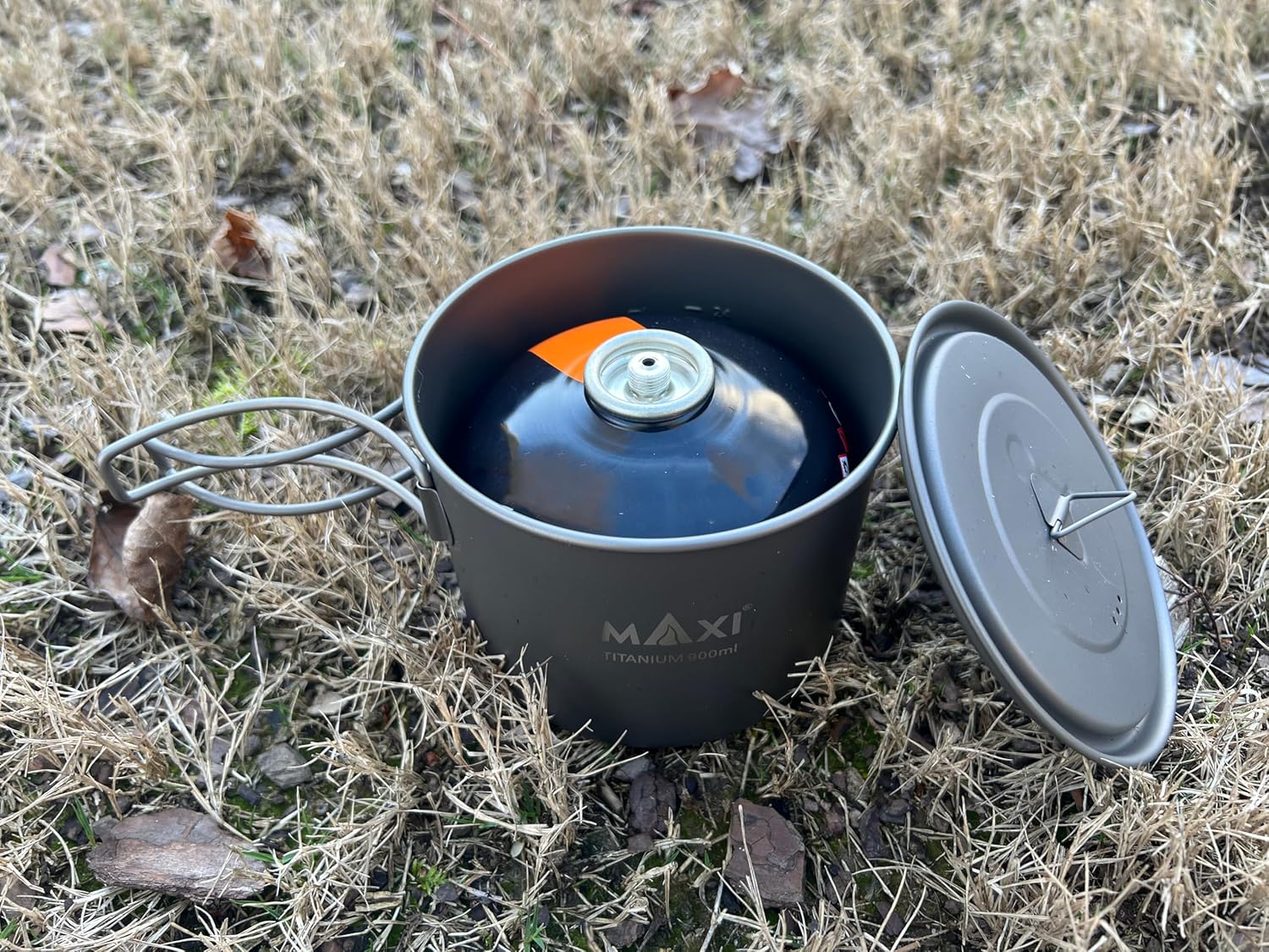 Maxi 900ml Titanium Camping Pot with Lid – Ultralight Backpacking Cookware