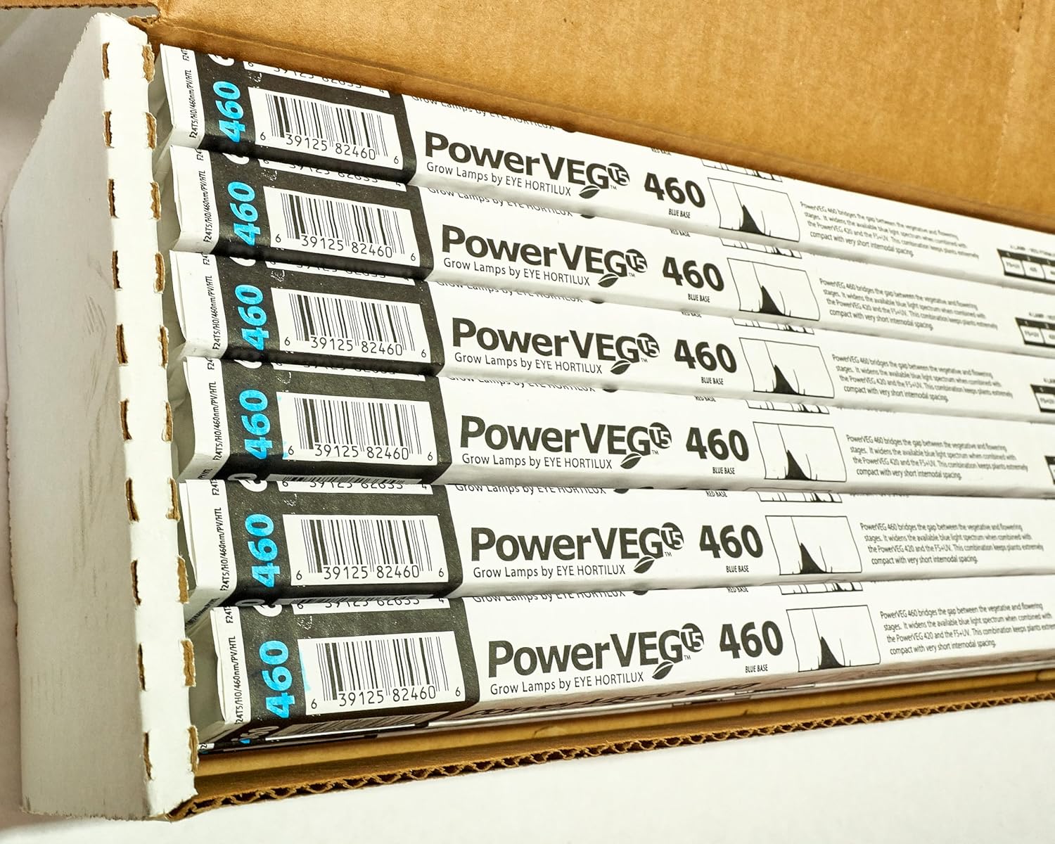 Eye Lighting International PowerVEG 660 4 ft 54W HO T5 Fluorescent Grow Lights - Red Spectrum for Flowering and Fruiting Enhancement F54T5/HO/660 nm/PV/HTL (Pack of 24)