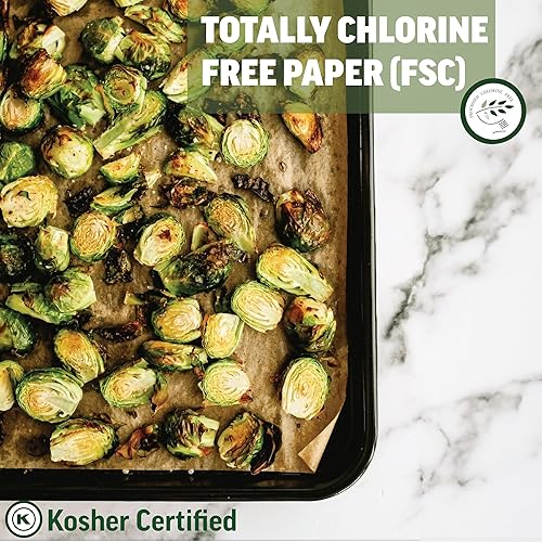 Miniatura 3 de Hojas de papel pergamino de 12 x 16 pulgadas para hornear, sin blanquear, sin cloro, alto calor, papel pergamino precortado antiadherente para