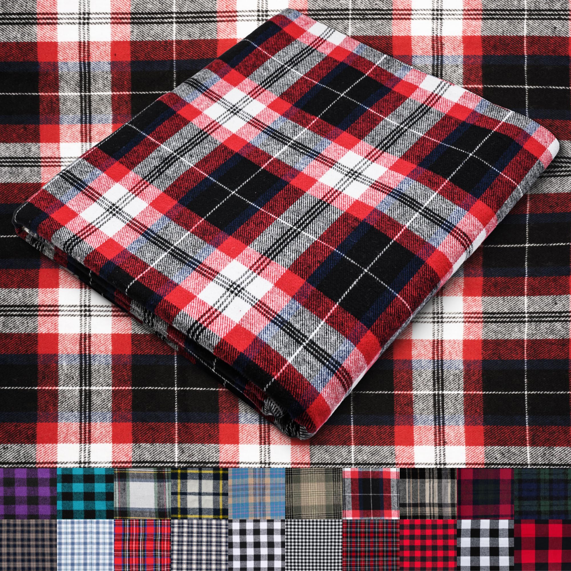 Pico Textiles 1 Yard Blue and Green Blackwatch Tartan Plaid Flannel Fabric - 60" Wide - 100% Cotton - Sold by The Yard - for Shirts, Scarves, Pajamas & Receiving Blankets — view 62