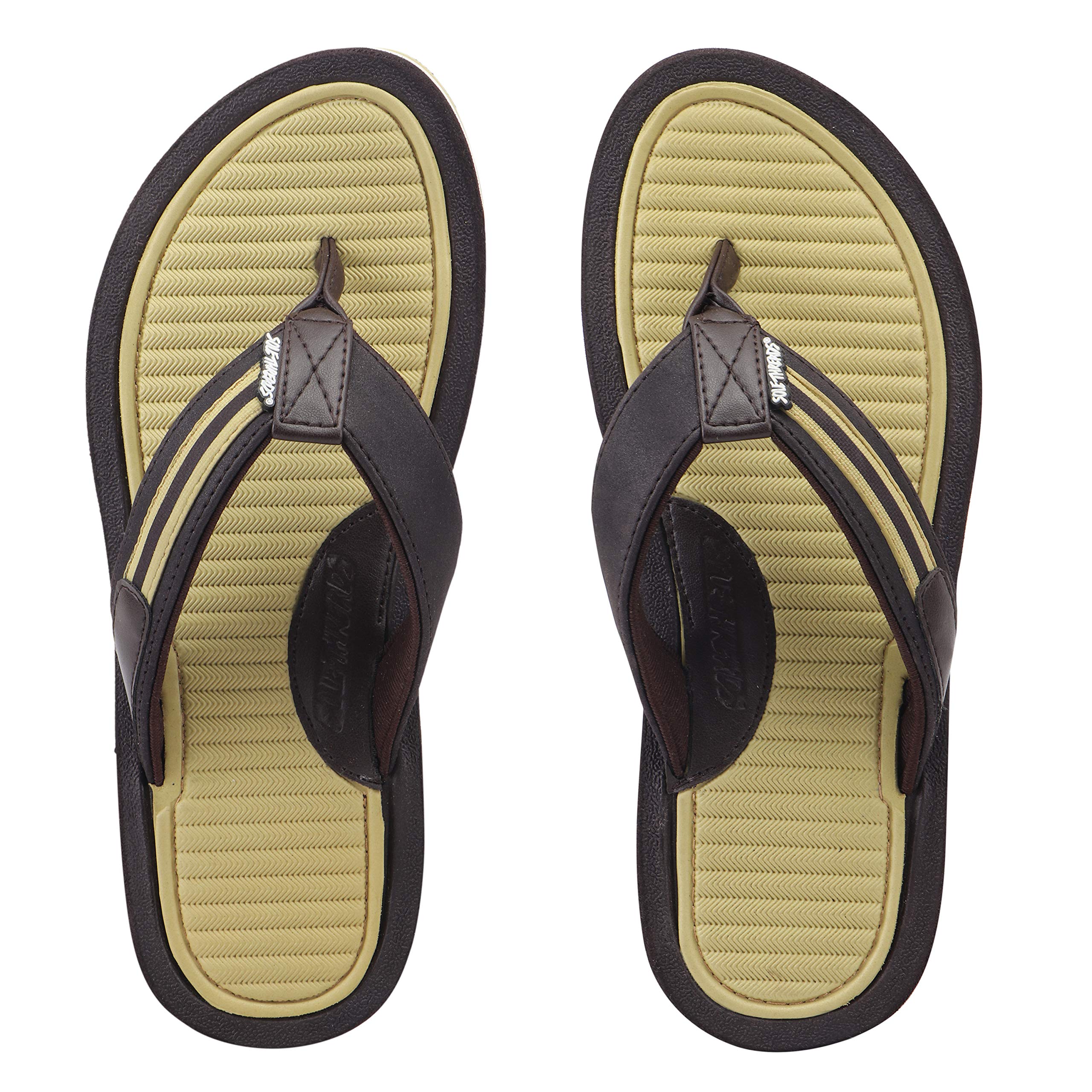 SOLETHREADS SOHO Suave Uber Cool Stylish Trendy Skid Resistant Eye catching Slippers Flip Flops for Men