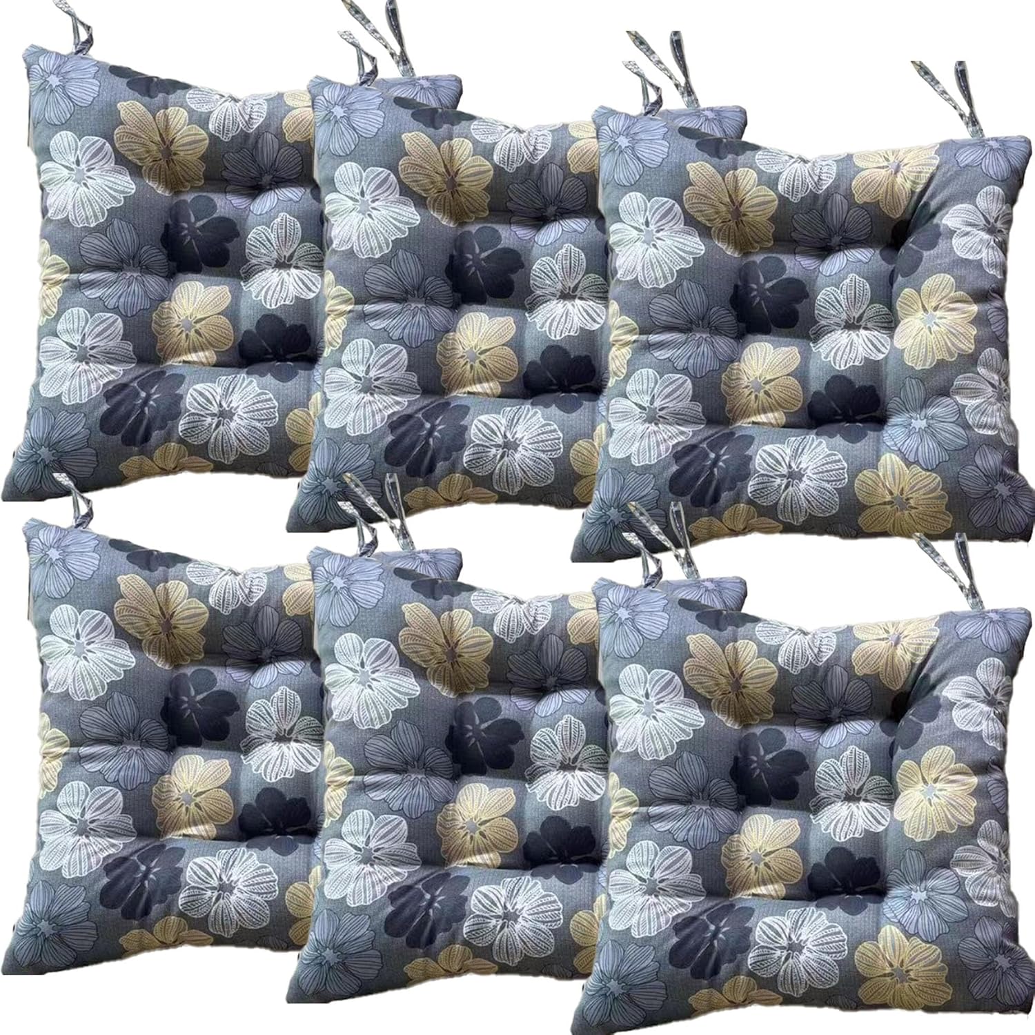 Amazon.com: Chair Cushions for Dining Chairs 6 Packs Floral Chair Pads for Dining Chairs, Dining ...