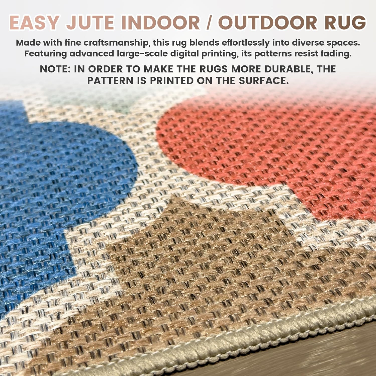 Washable Moroccan Easy Jute Rug, 3x5 Black Neutral Boho Outdoor Indoor Patio Small Rug, Woven Ultra Thin Non Slip Carpet Door Mat for Entryway Front Door Porch Farmhouse Backyard Kid Nursery Play Room